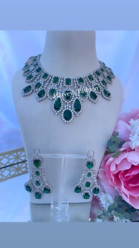 Green American Diamond Set