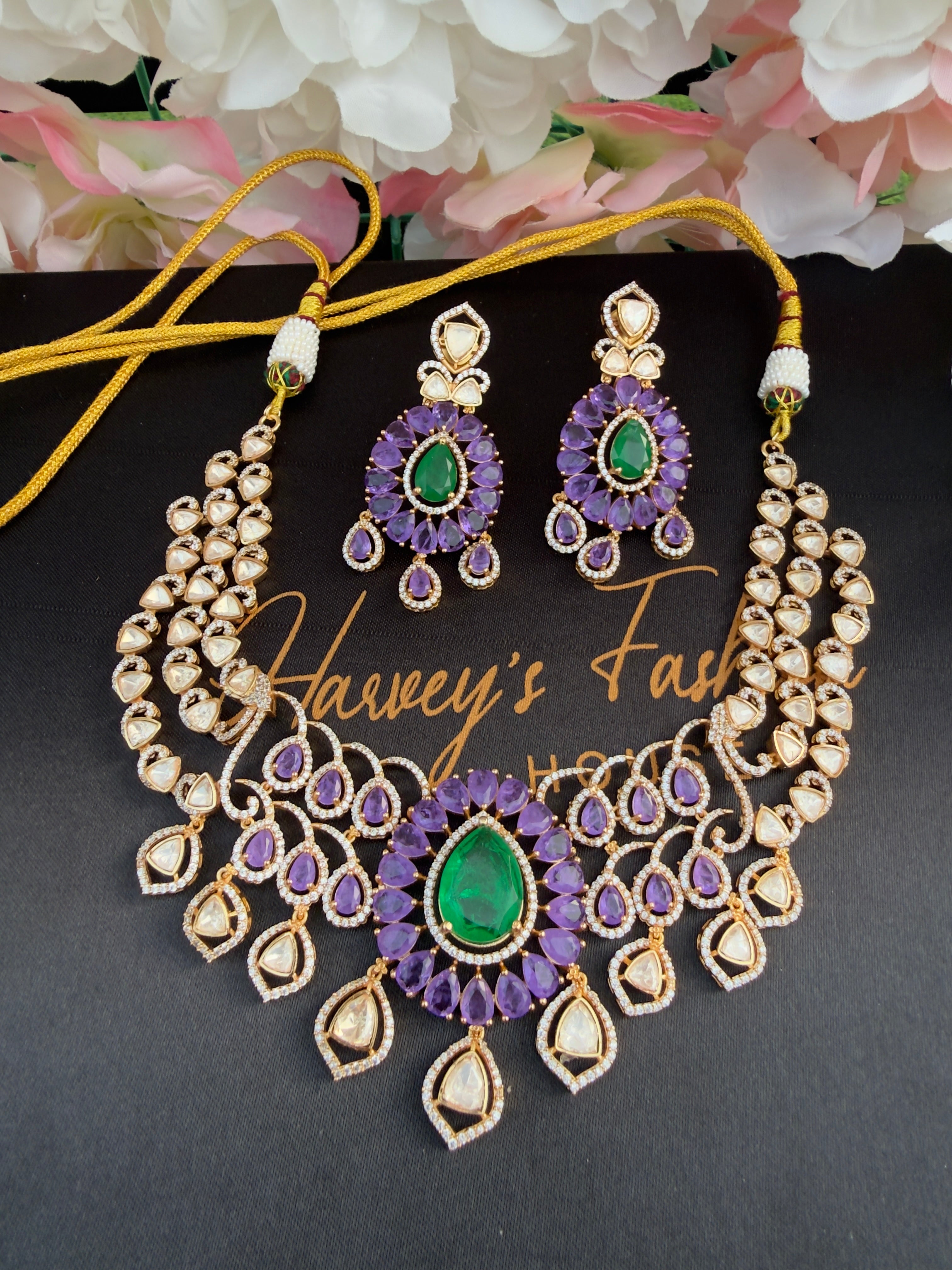 Moissanite designer necklace set