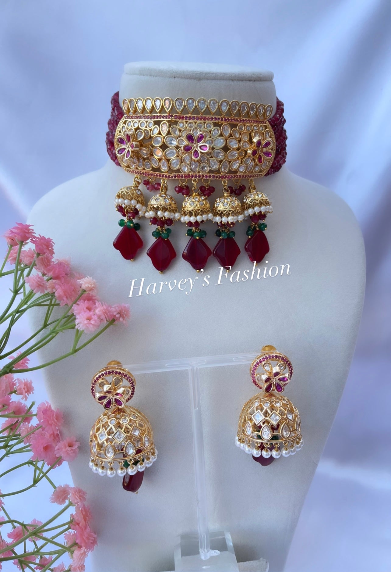 Kavita Maroon/Ruby Set
