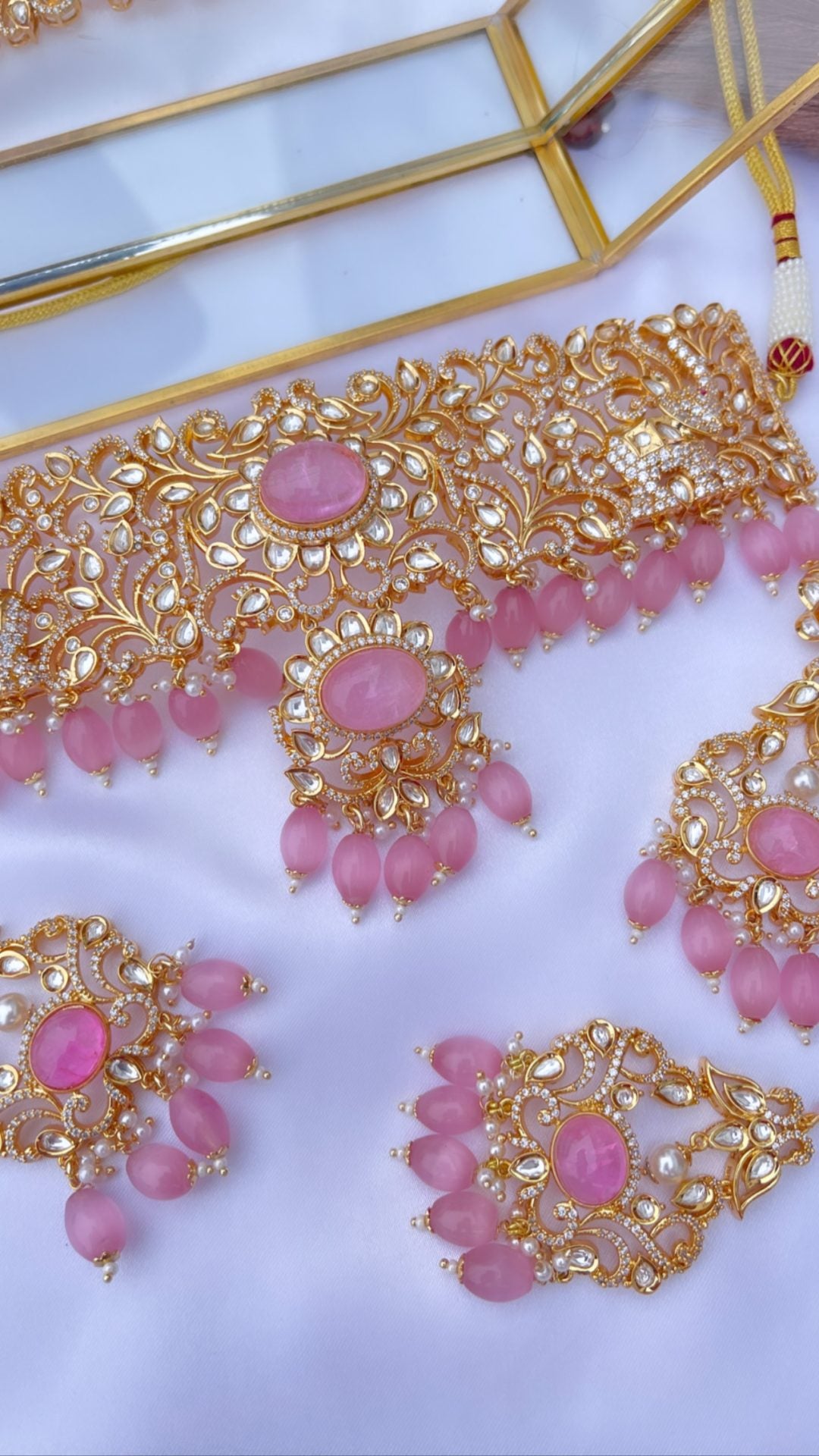 Baby Pink Uncut Choker Set