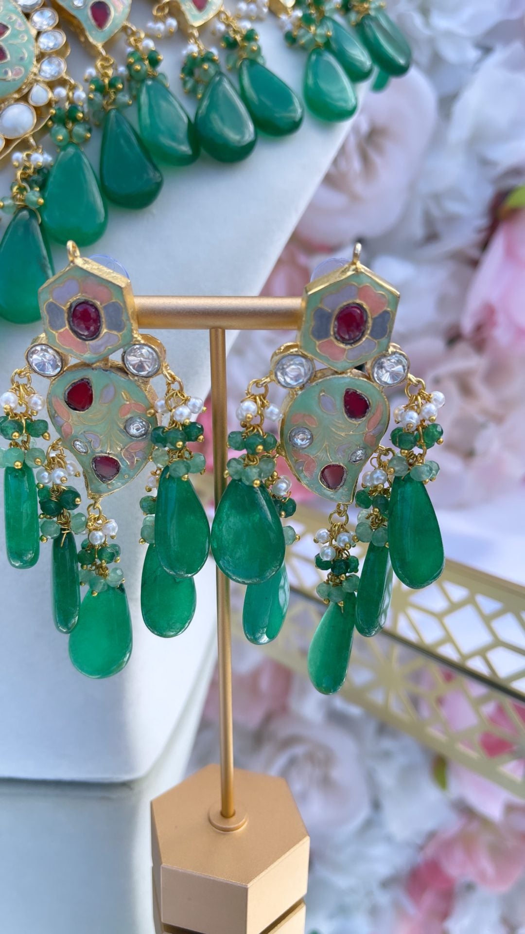 Mahi Green Kundan Set