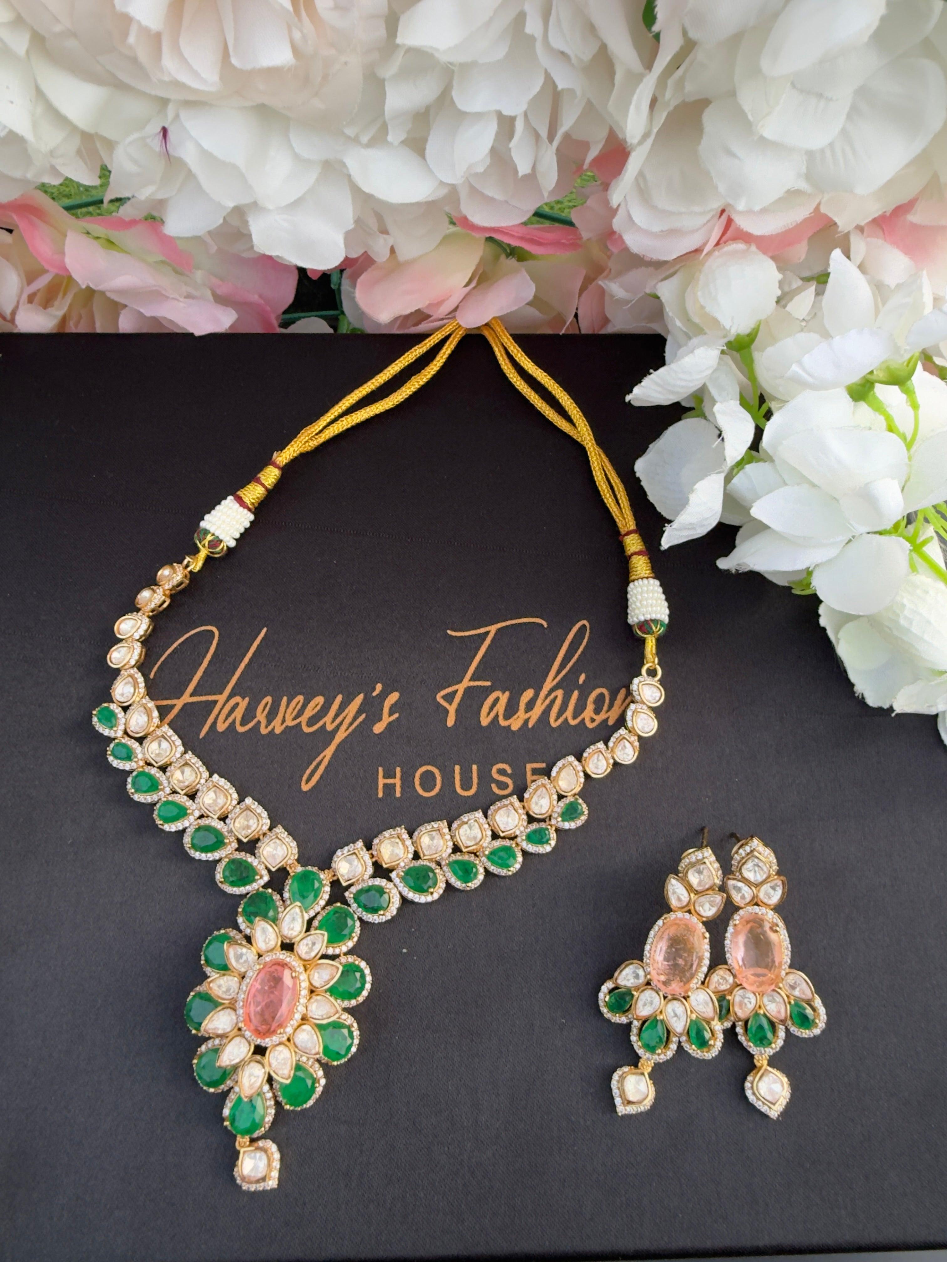 Moissanite Designer Necklace Set