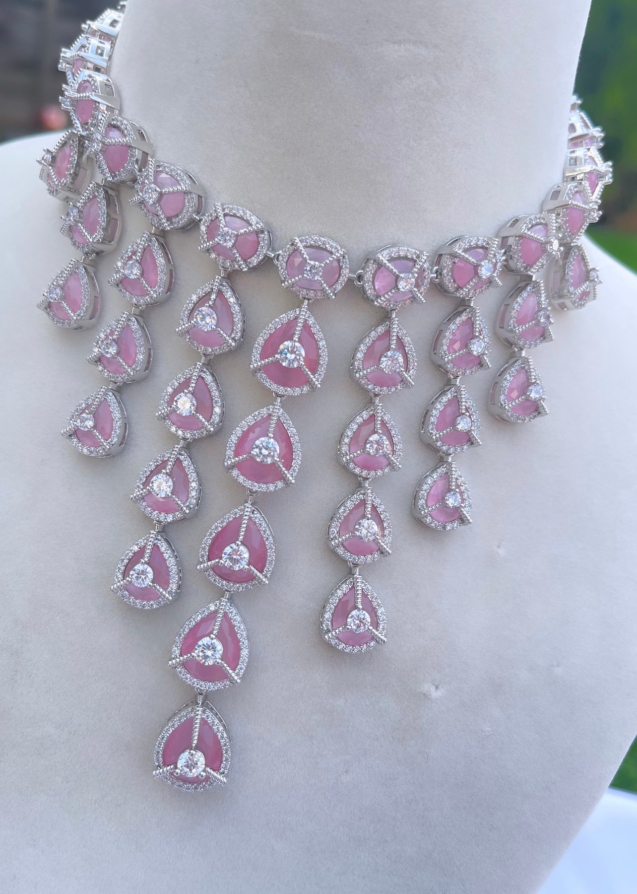 Reet Pink American Diamond Set