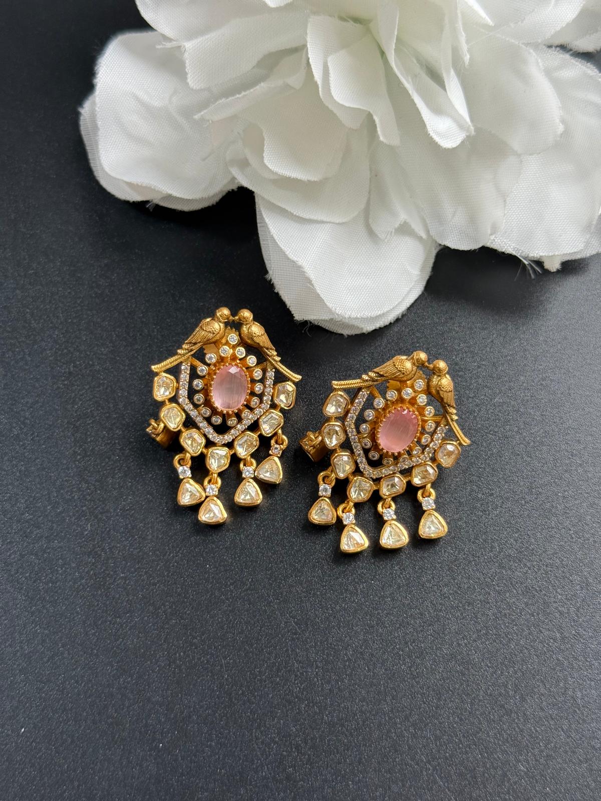 Premium quality pink earring