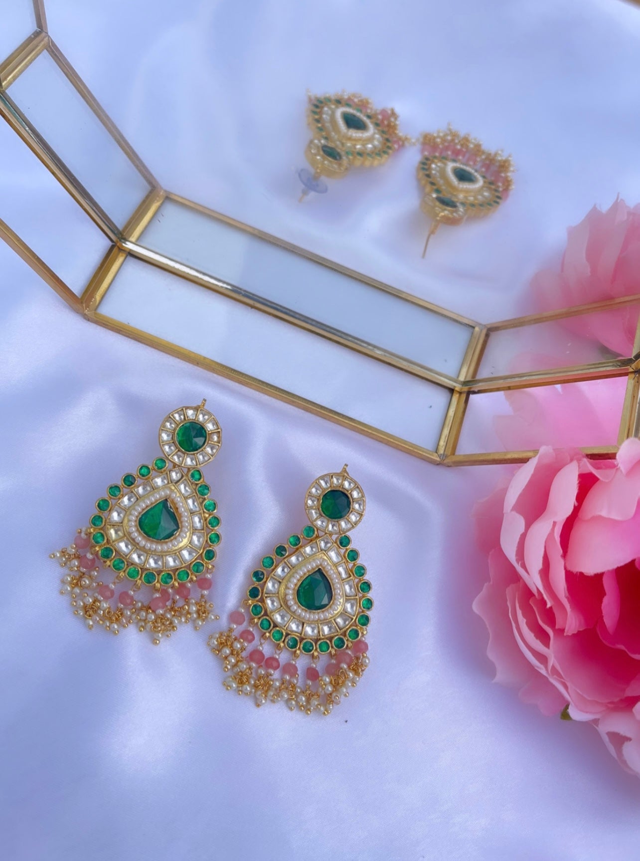 Green Pachi Kundan Earring