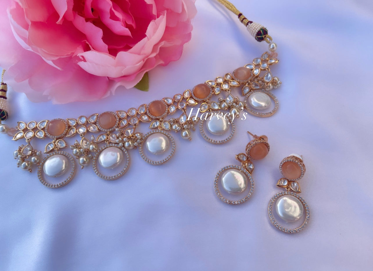 Rehmat Peach Choker Set