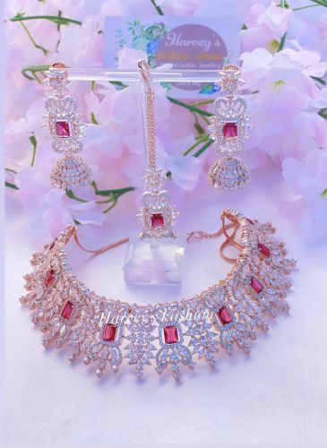 American Diamond Choker Set