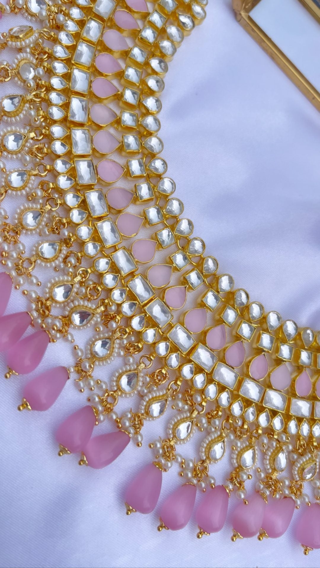 Pink Pachi Kundan Set