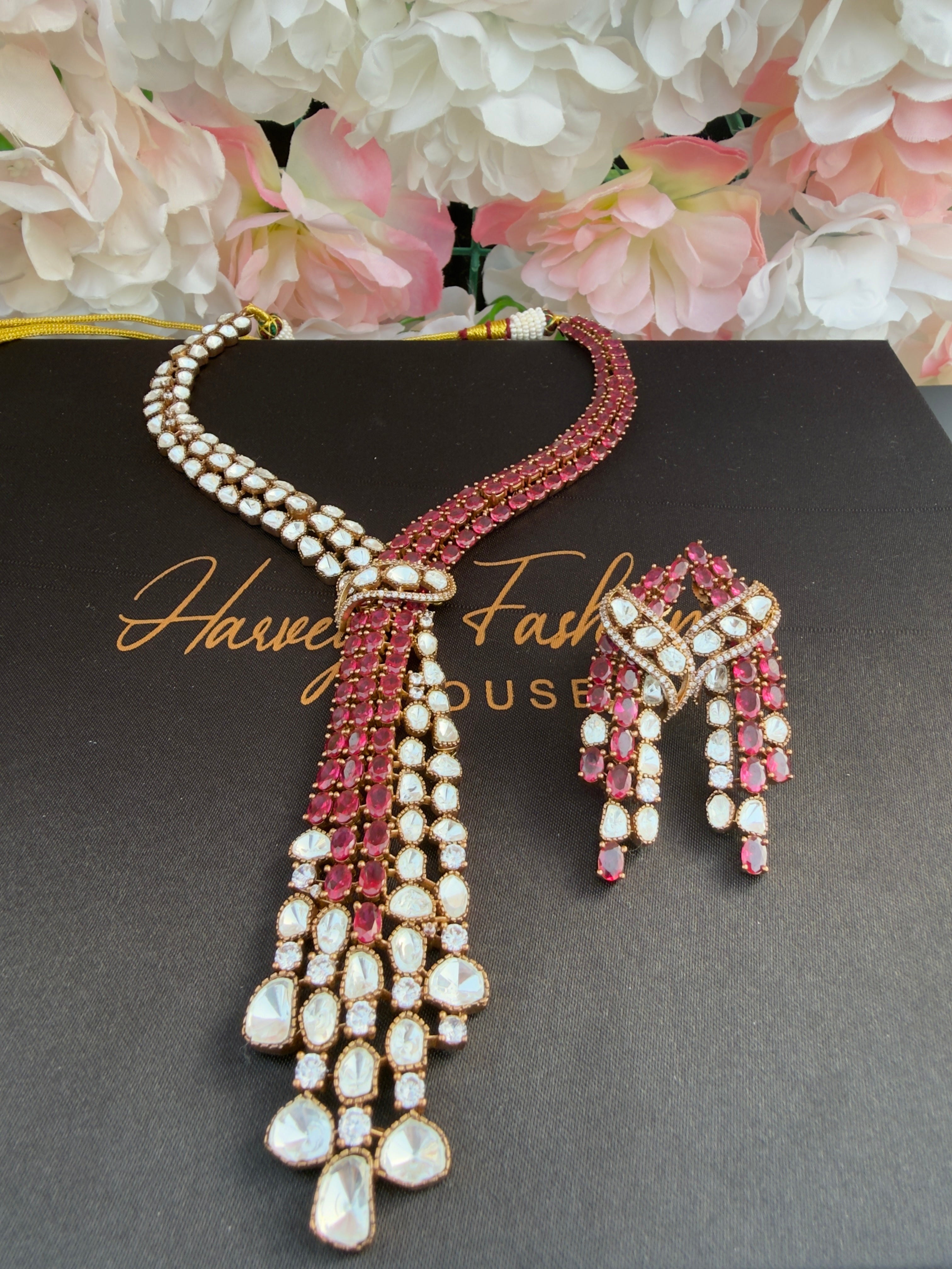 Designer Moissanite Necklace Set