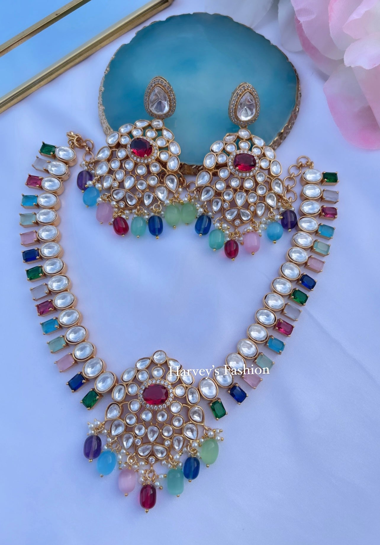 Multi Moissanite Necklace Set