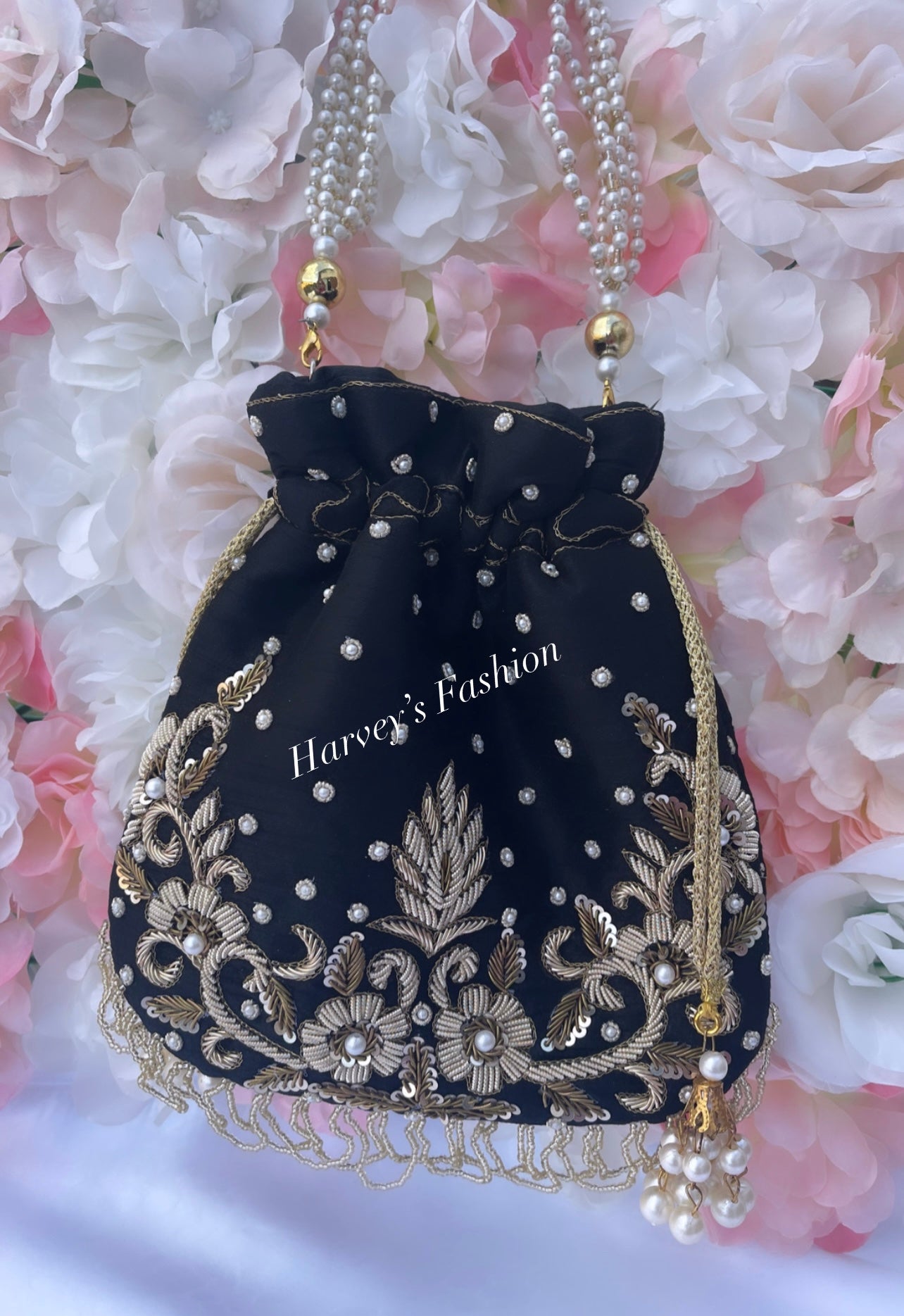 NIMRAH Black Potli Bag