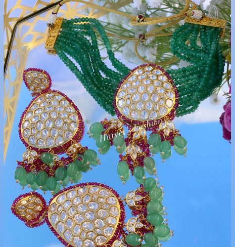 Green Kundan Set