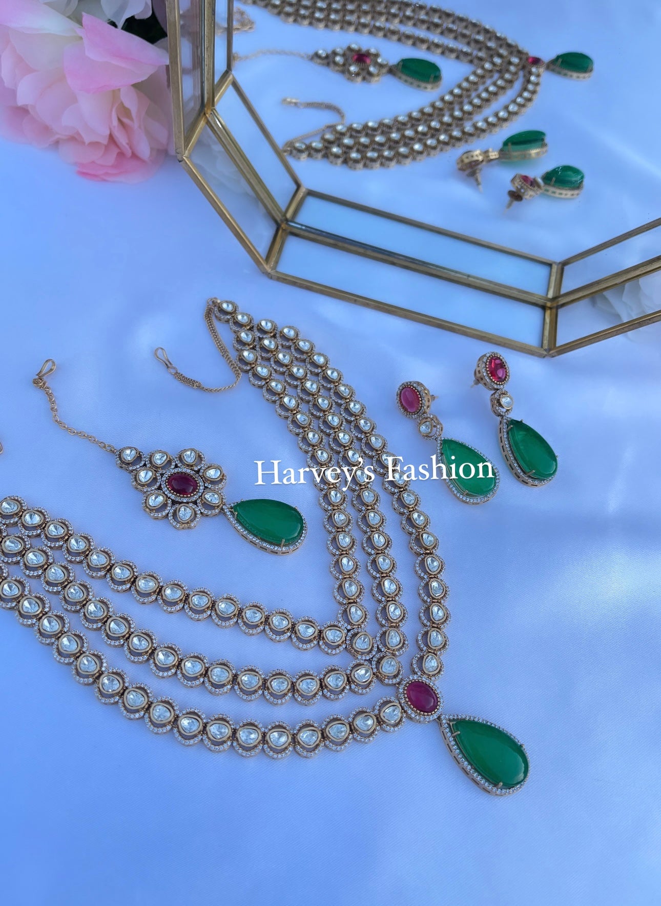 Moissanite Set With Doublet Stone