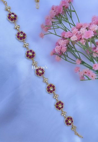 Pachi Kundan Pink Headpiece