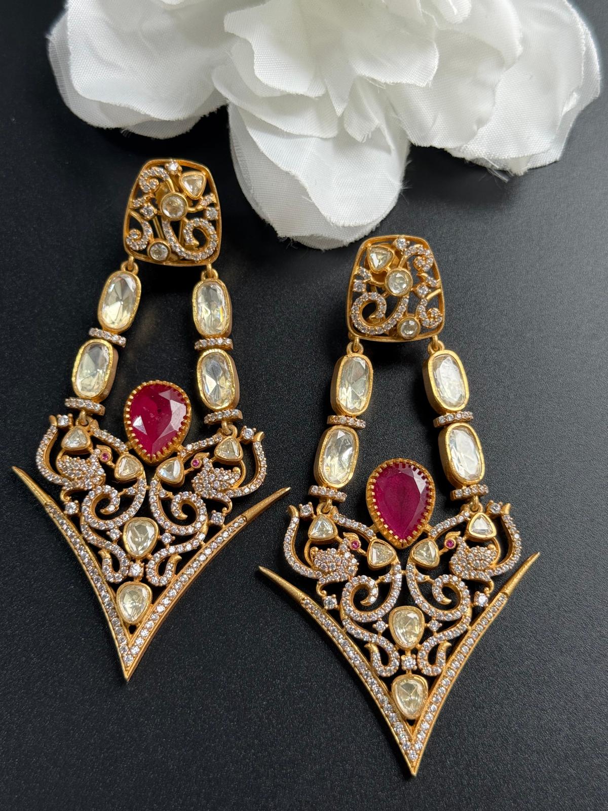 Reet red premium quality earring