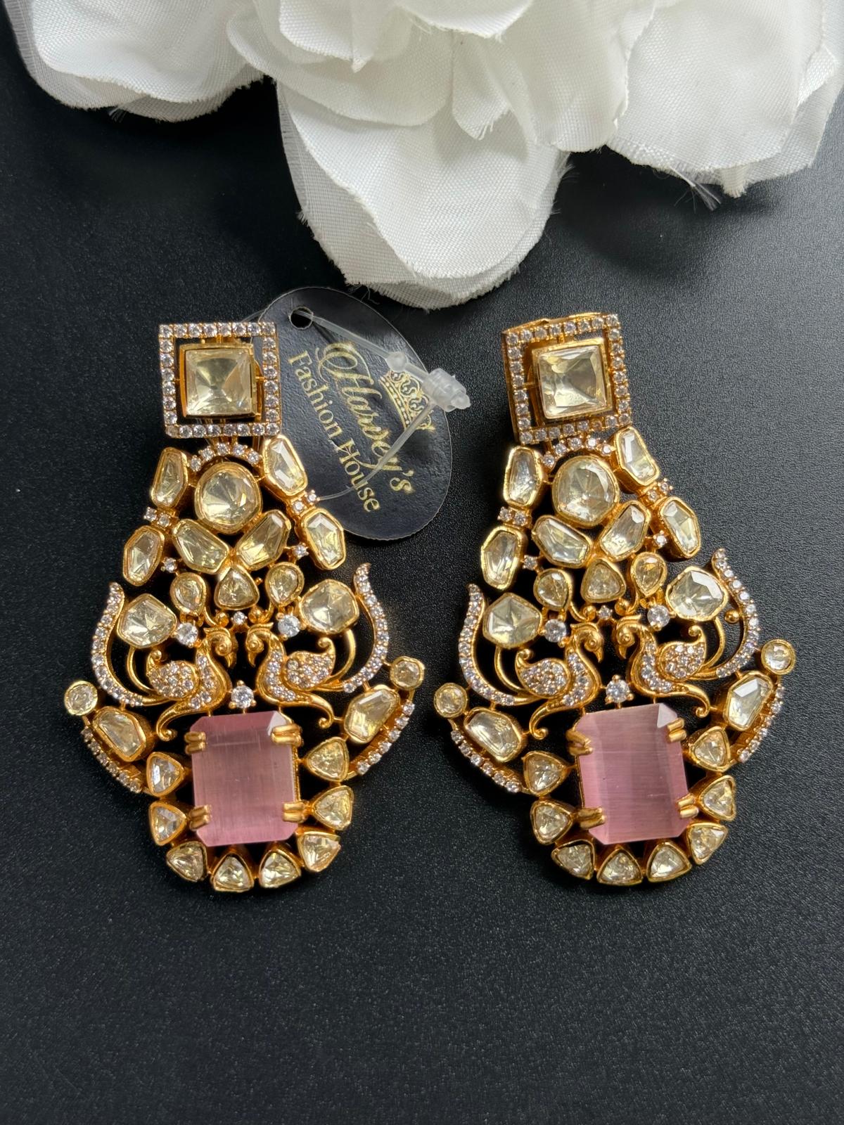 Kajal premium quality pink earring
