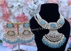 Heavy Kundan Sky Blue Necklace Set