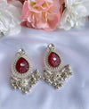 Red German Silver Earring