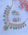 Sarv Moissanite Kundan Mint Necklace Set