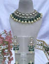 Green/White Kundan Set