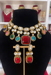 Sundar Moissanite Kundan Multicoloured Necklace Set