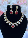 Sahiba Moissanite Kundan Ruby Necklace Set