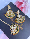 Trisha Green/Gold Pachi Kundan Tikka Set