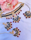 Black/Maroon Kundan Set