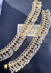 Reet Gold/White Pachi Kundan Payals