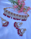 Simrat Maroon Polki Choker Set