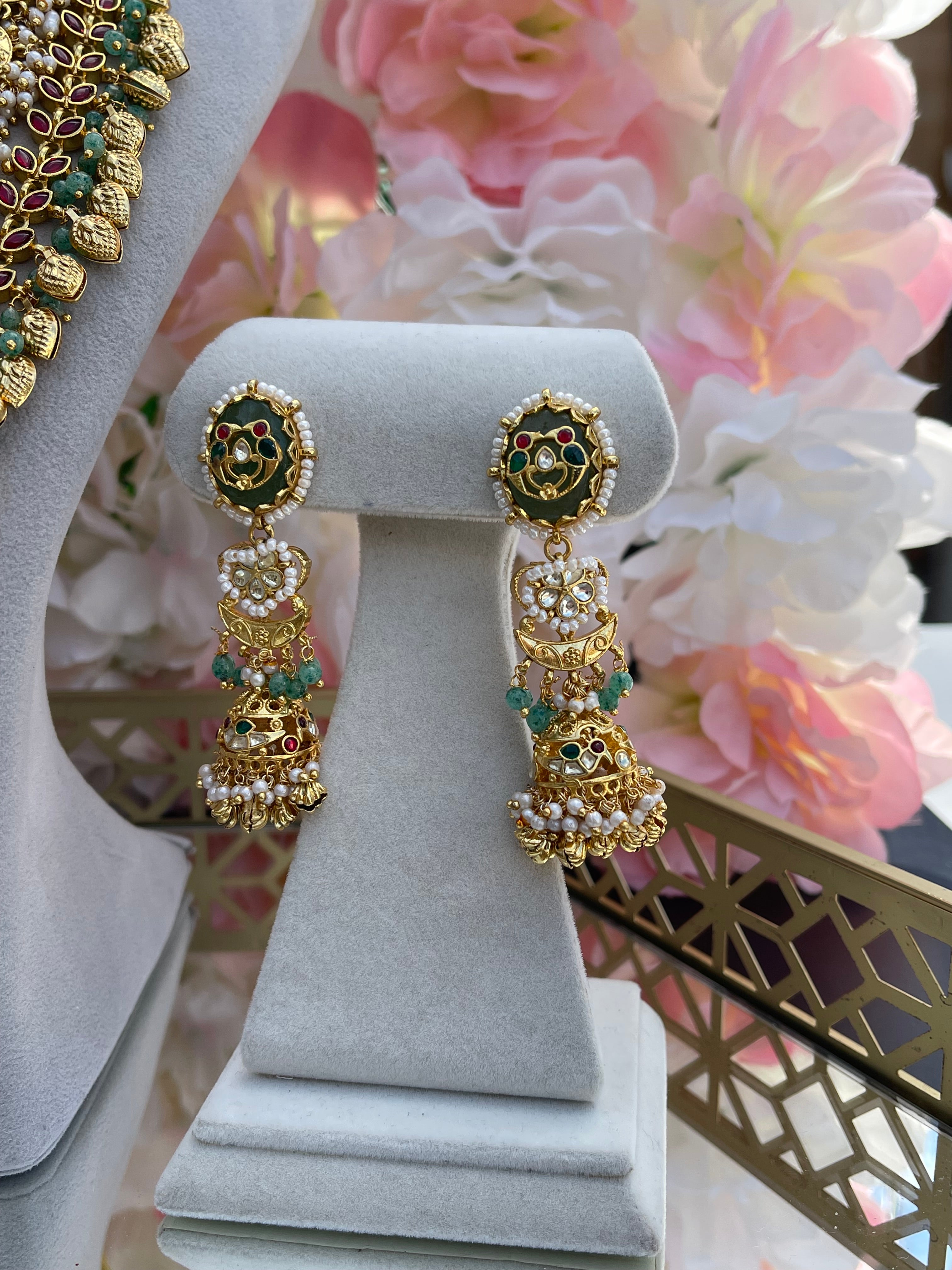 Premium quality Pachi Kundan doublet stone set