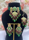 Sneha Kundan Green Set