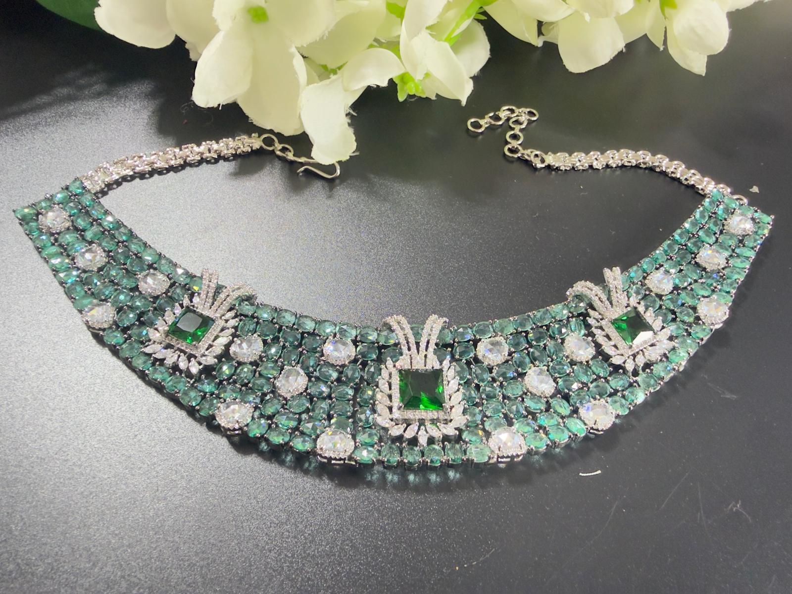 Rose cut stone necklace