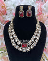 Gauri Moissanite Rose Red Necklace Set