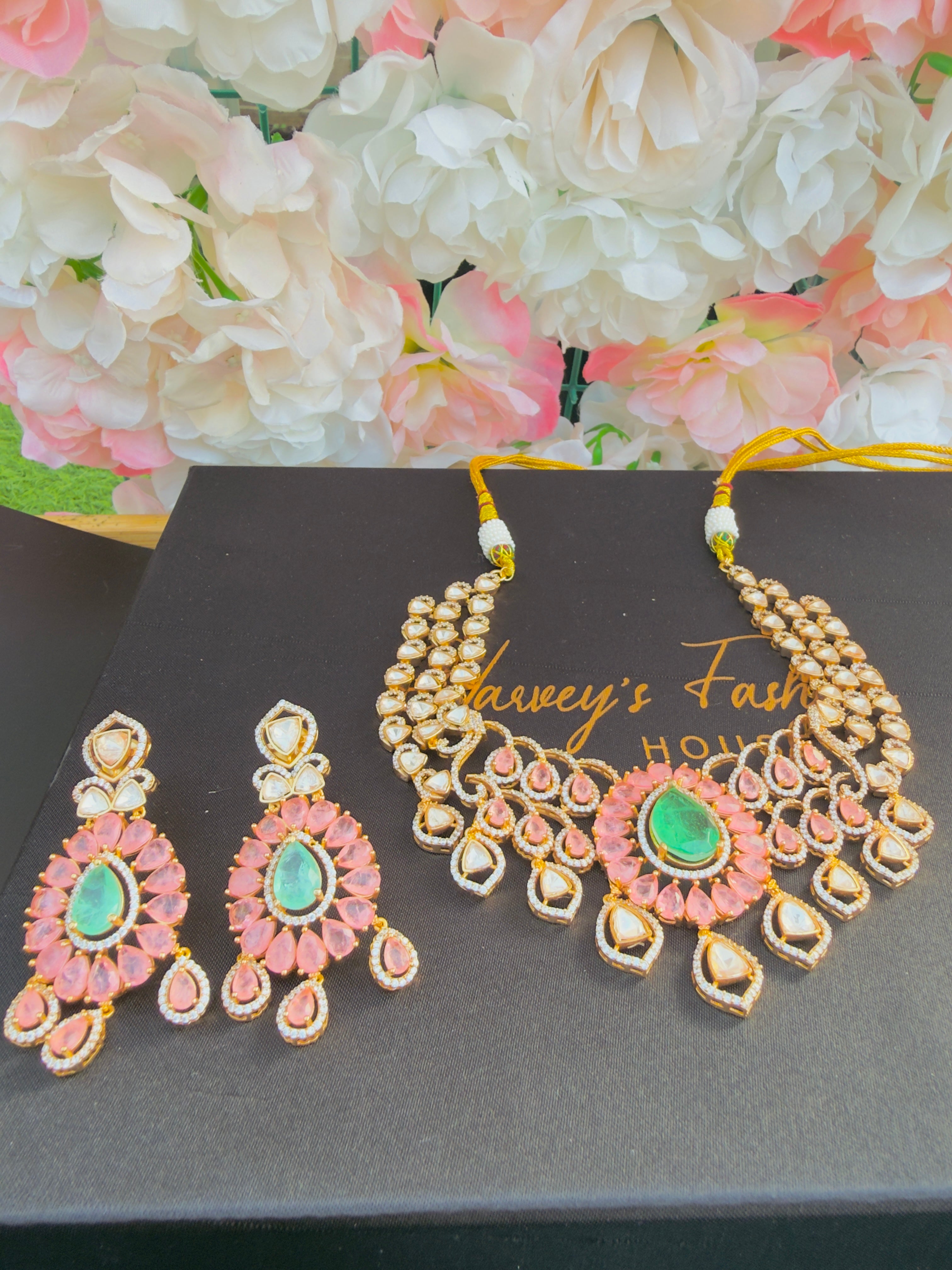Moissanite designer necklace set