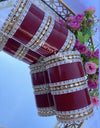 Isha Dark Red Bridal Choora