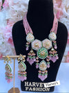 Lata Hand-Painted Pink Beads Necklace Set