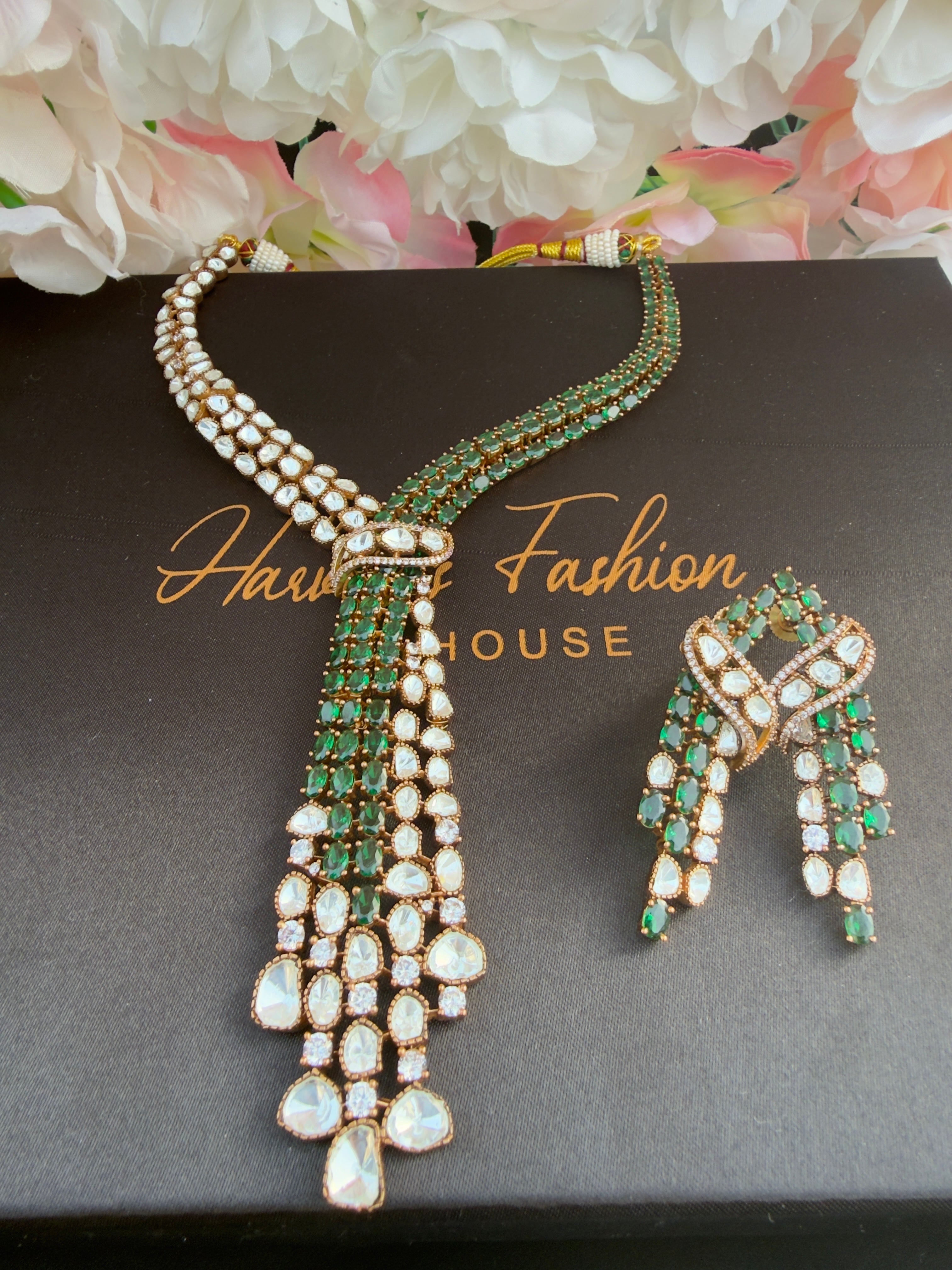 Moissanite designer necklace set