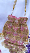 Pink/Gold Potli Bag