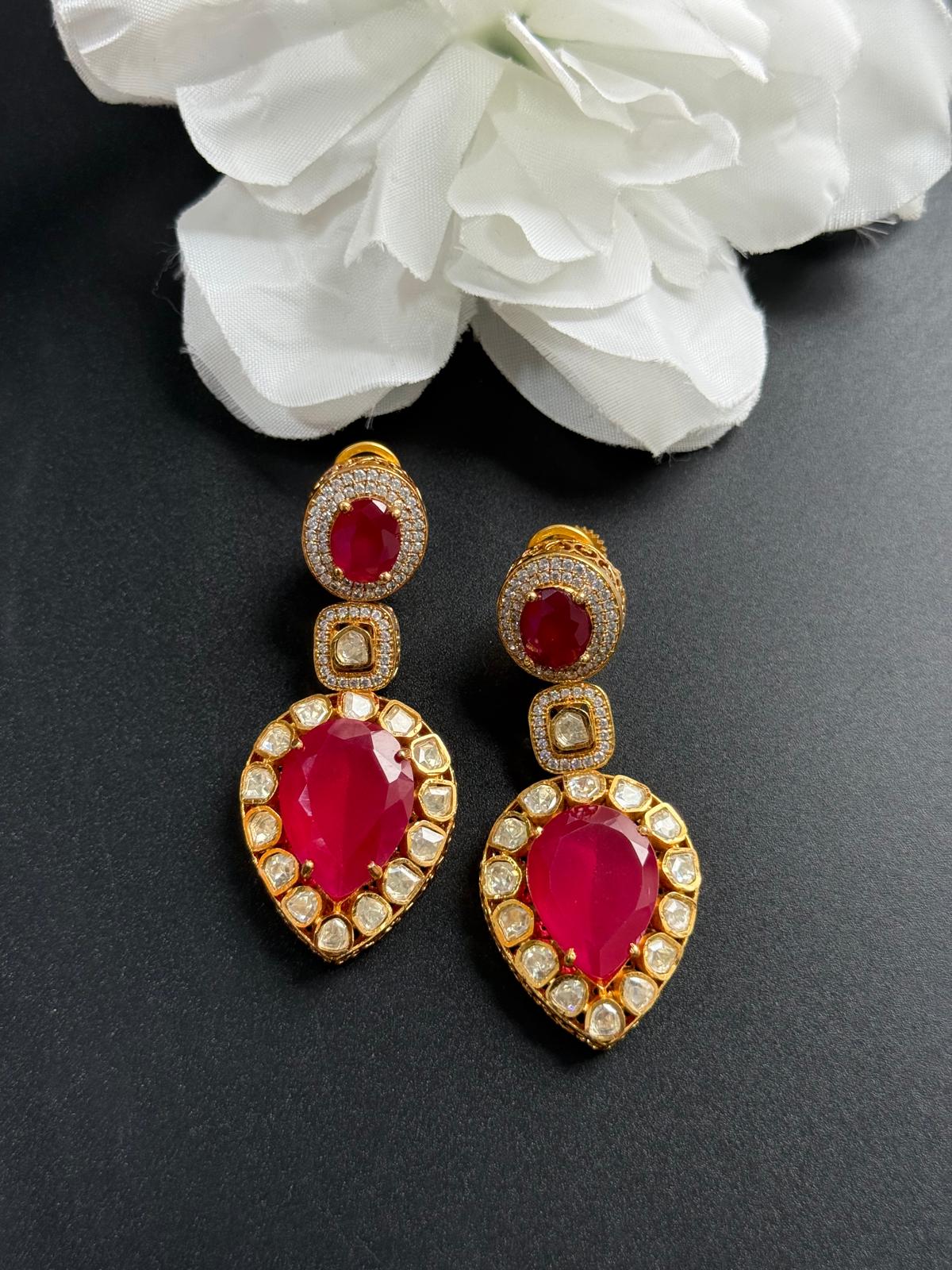 Premium quality red earring
