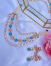 Sirat Sky Blue Uncut Kundan Set