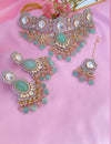 Mint/Baby Pink Uncut Kundan Bridal Set