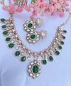 Sarv Moissanite Kundan Green Necklace Set