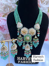 Lata Hand-Painted Light Green Necklace Set