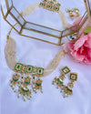 Green/White Pachi Kundan Choker Set