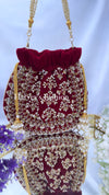 Simar Maroon Potli bag