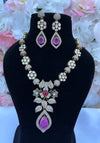 Simran Moissanite Pink Necklace Set