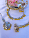 Simran Yellow Jhumki Tikka Set