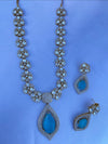 Anjali Moissanite Doublet Light Blue Necklace Set