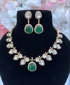 Sahiba Moissanite Kundan Emerald Green Necklace Set